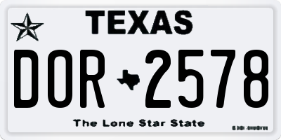 TX license plate DOR2578