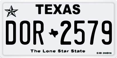 TX license plate DOR2579