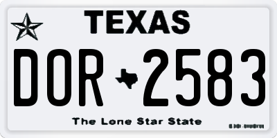 TX license plate DOR2583
