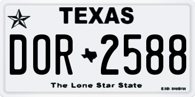 TX license plate DOR2588