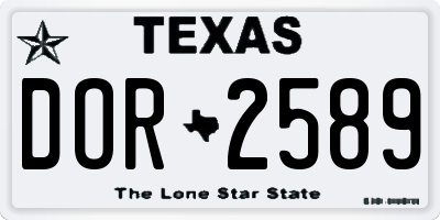 TX license plate DOR2589