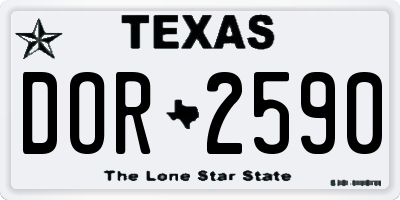 TX license plate DOR2590