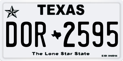 TX license plate DOR2595
