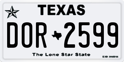 TX license plate DOR2599