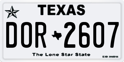 TX license plate DOR2607