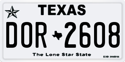 TX license plate DOR2608