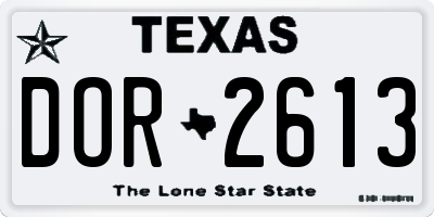TX license plate DOR2613