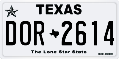 TX license plate DOR2614