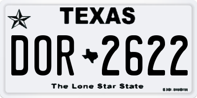 TX license plate DOR2622