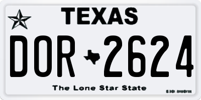 TX license plate DOR2624