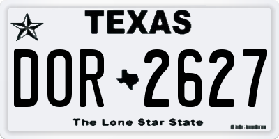 TX license plate DOR2627