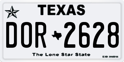 TX license plate DOR2628