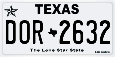 TX license plate DOR2632