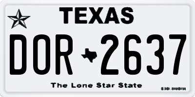 TX license plate DOR2637