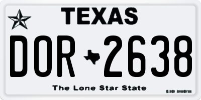 TX license plate DOR2638
