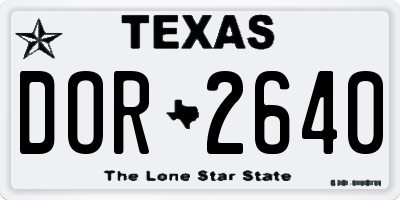 TX license plate DOR2640