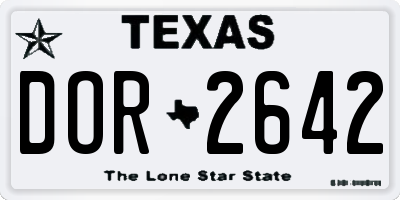 TX license plate DOR2642