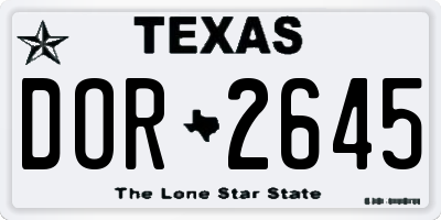 TX license plate DOR2645