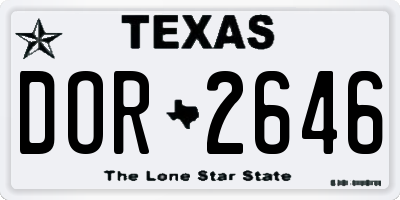 TX license plate DOR2646