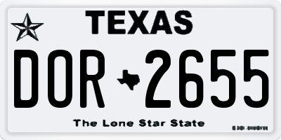 TX license plate DOR2655