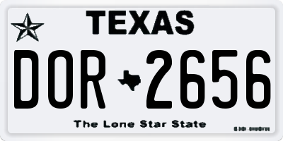 TX license plate DOR2656