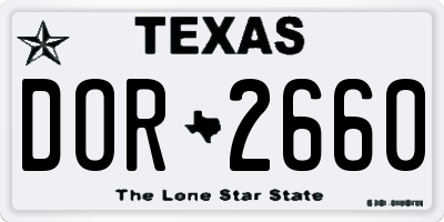 TX license plate DOR2660