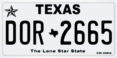 TX license plate DOR2665