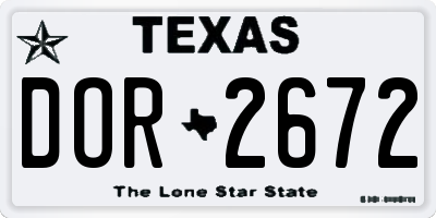 TX license plate DOR2672