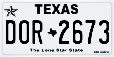 TX license plate DOR2673
