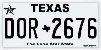 TX license plate DOR2676