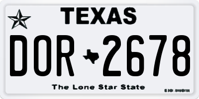 TX license plate DOR2678