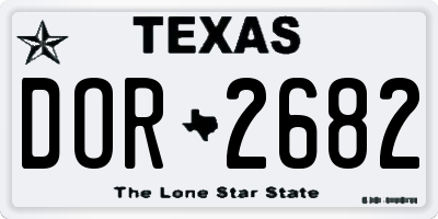 TX license plate DOR2682