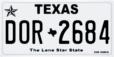 TX license plate DOR2684