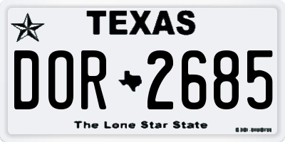 TX license plate DOR2685