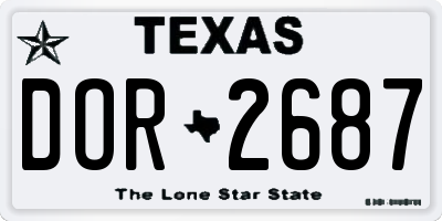 TX license plate DOR2687