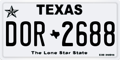 TX license plate DOR2688