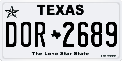 TX license plate DOR2689