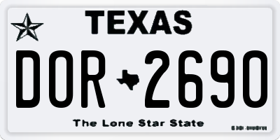 TX license plate DOR2690