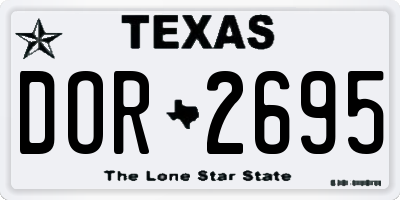TX license plate DOR2695