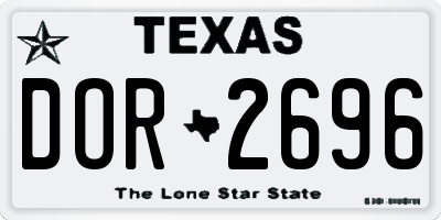 TX license plate DOR2696