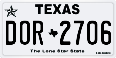 TX license plate DOR2706