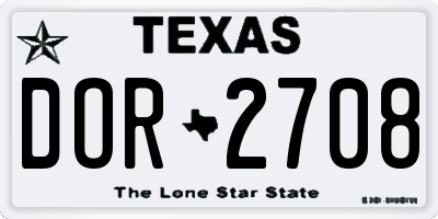 TX license plate DOR2708