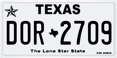TX license plate DOR2709