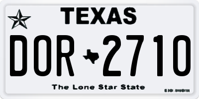 TX license plate DOR2710