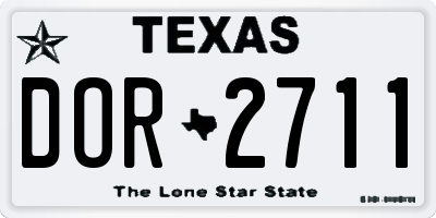TX license plate DOR2711