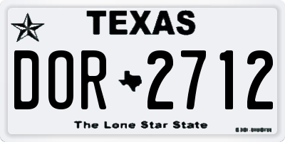 TX license plate DOR2712