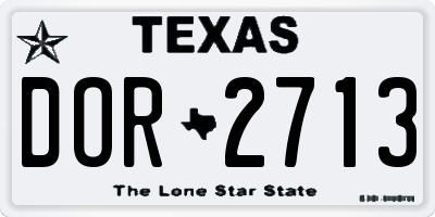 TX license plate DOR2713