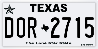 TX license plate DOR2715