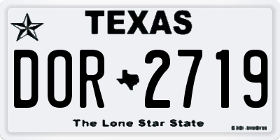 TX license plate DOR2719