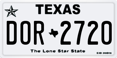 TX license plate DOR2720